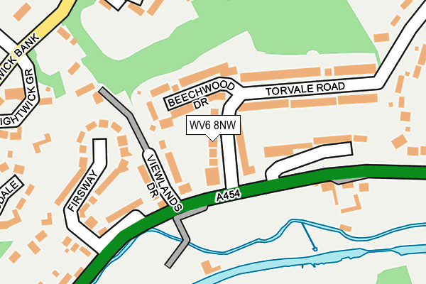 WV6 8NW map - OS OpenMap – Local (Ordnance Survey)