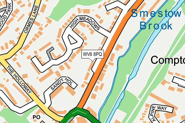 WV6 8PQ map - OS OpenMap – Local (Ordnance Survey) WV6 8PQ map - OS OpenMap – Local (Ordnance Survey)