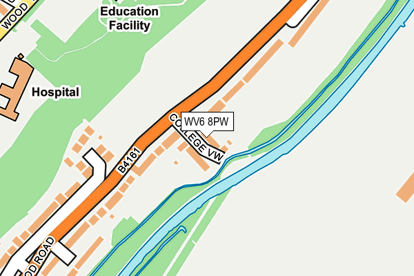 WV6 8PW map - OS OpenMap – Local (Ordnance Survey) WV6 8PW map - OS OpenMap – Local (Ordnance Survey)