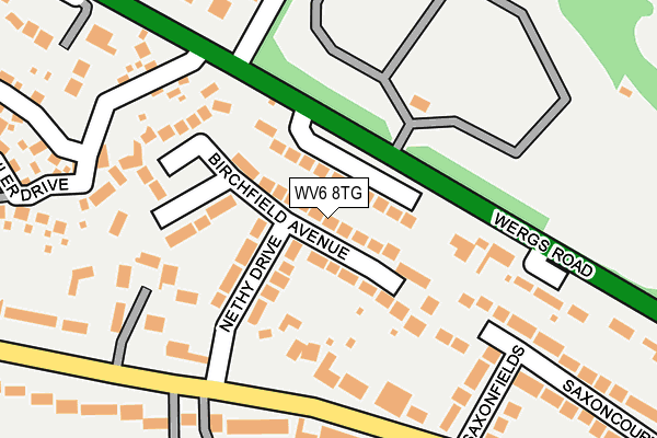 WV6 8TG map - OS OpenMap – Local (Ordnance Survey) WV6 8TG map - OS OpenMap – Local (Ordnance Survey)