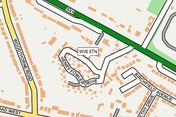WV6 8TN map - OS OpenMap – Local (Ordnance Survey) WV6 8TN map - OS OpenMap – Local (Ordnance Survey)