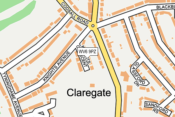 WV6 9PZ map - OS OpenMap – Local (Ordnance Survey) WV6 9PZ map - OS OpenMap – Local (Ordnance Survey)