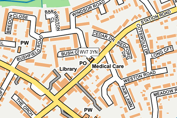 WV7 3YN map - OS OpenMap – Local (Ordnance Survey) WV7 3YN map - OS OpenMap – Local (Ordnance Survey)