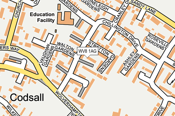 WV8 1AG map - OS OpenMap – Local (Ordnance Survey) WV8 1AG map - OS OpenMap – Local (Ordnance Survey)