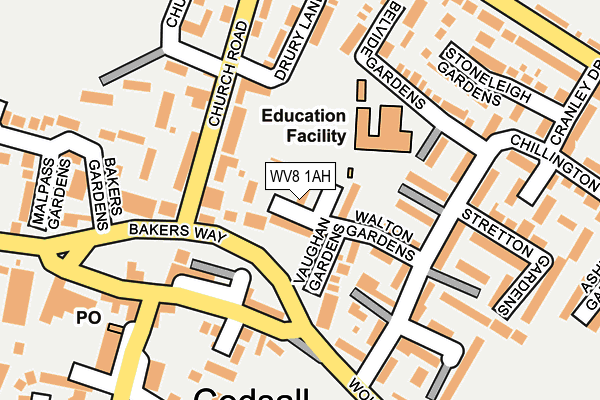 WV8 1AH map - OS OpenMap – Local (Ordnance Survey) WV8 1AH map - OS OpenMap – Local (Ordnance Survey)