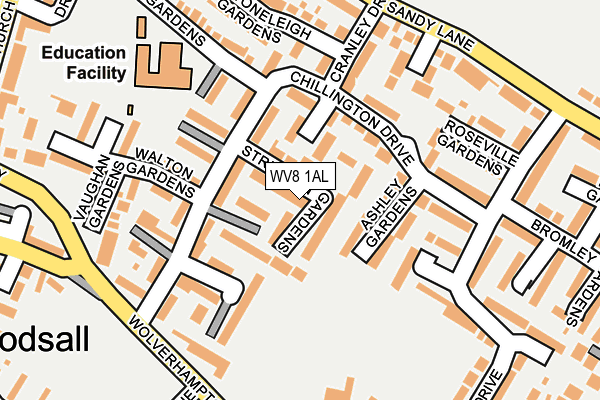WV8 1AL map - OS OpenMap – Local (Ordnance Survey) WV8 1AL map - OS OpenMap – Local (Ordnance Survey)