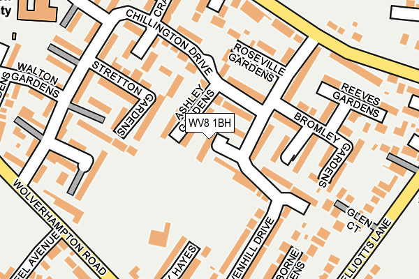 WV8 1BH map - OS OpenMap – Local (Ordnance Survey) WV8 1BH map - OS OpenMap – Local (Ordnance Survey)