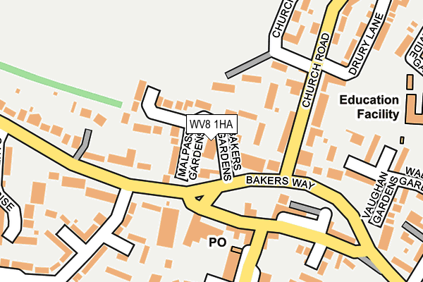 WV8 1HA map - OS OpenMap – Local (Ordnance Survey) WV8 1HA map - OS OpenMap – Local (Ordnance Survey)