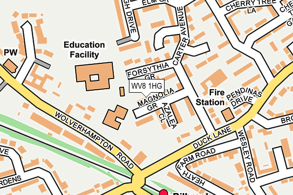 WV8 1HG map - OS OpenMap – Local (Ordnance Survey) WV8 1HG map - OS OpenMap – Local (Ordnance Survey)