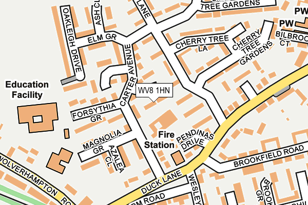 WV8 1HN map - OS OpenMap – Local (Ordnance Survey) WV8 1HN map - OS OpenMap – Local (Ordnance Survey)