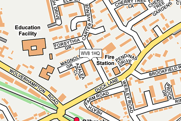 WV8 1HQ map - OS OpenMap – Local (Ordnance Survey) WV8 1HQ map - OS OpenMap – Local (Ordnance Survey)
