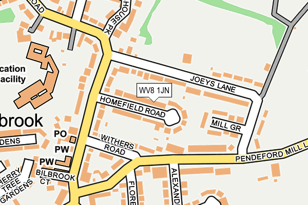WV8 1JN map - OS OpenMap – Local (Ordnance Survey) WV8 1JN map - OS OpenMap – Local (Ordnance Survey)