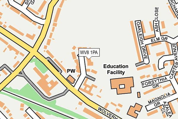 WV8 1PA map - OS OpenMap – Local (Ordnance Survey) WV8 1PA map - OS OpenMap – Local (Ordnance Survey)
