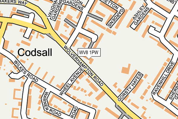 WV8 1PW map - OS OpenMap – Local (Ordnance Survey) WV8 1PW map - OS OpenMap – Local (Ordnance Survey)