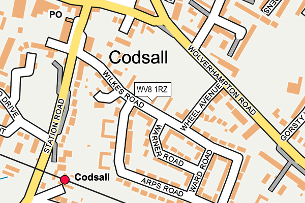 WV8 1RZ map - OS OpenMap – Local (Ordnance Survey) WV8 1RZ map - OS OpenMap – Local (Ordnance Survey)