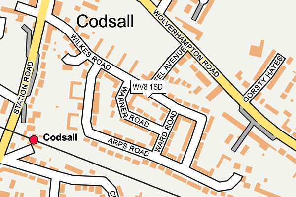 WV8 1SD map - OS OpenMap – Local (Ordnance Survey) WV8 1SD map - OS OpenMap – Local (Ordnance Survey)