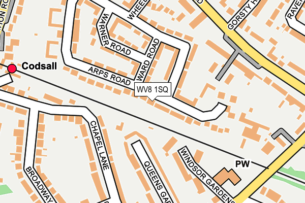 WV8 1SQ map - OS OpenMap – Local (Ordnance Survey) WV8 1SQ map - OS OpenMap – Local (Ordnance Survey)