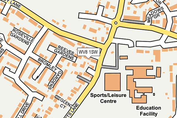 WV8 1SW map - OS OpenMap – Local (Ordnance Survey) WV8 1SW map - OS OpenMap – Local (Ordnance Survey)