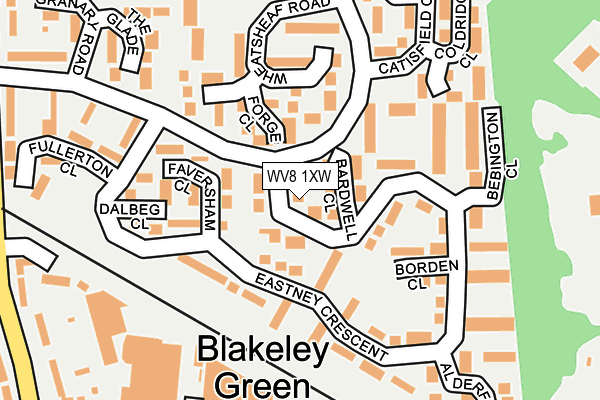 WV8 1XW map - OS OpenMap – Local (Ordnance Survey)