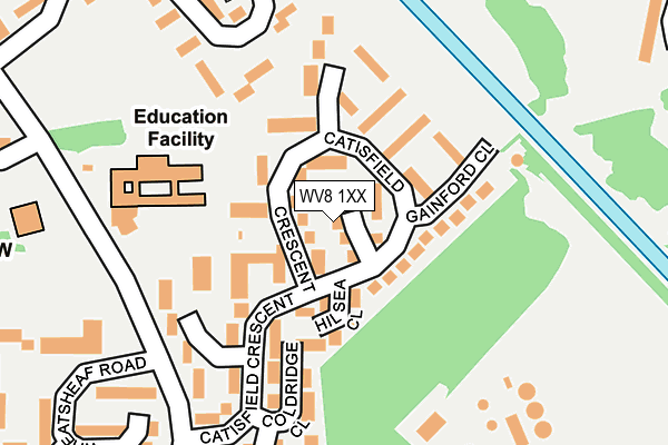 WV8 1XX map - OS OpenMap – Local (Ordnance Survey)