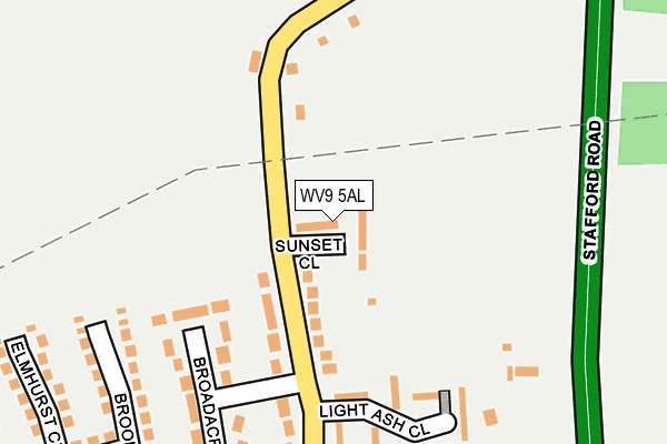 WV9 5AL map - OS OpenMap – Local (Ordnance Survey) WV9 5AL map - OS OpenMap – Local (Ordnance Survey)