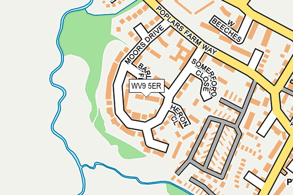 WV9 5ER map - OS OpenMap – Local (Ordnance Survey) WV9 5ER map - OS OpenMap – Local (Ordnance Survey)
