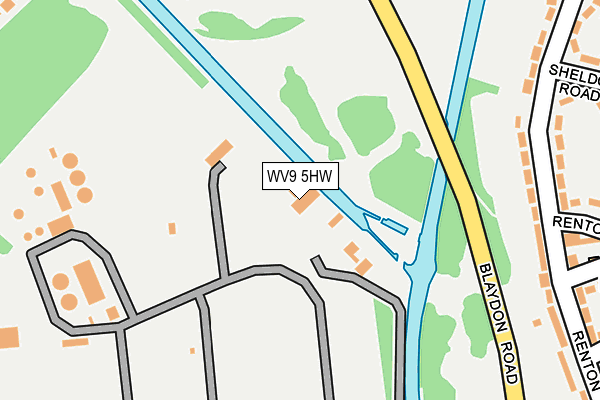 WV9 5HW map - OS OpenMap – Local (Ordnance Survey) WV9 5HW map - OS OpenMap – Local (Ordnance Survey)