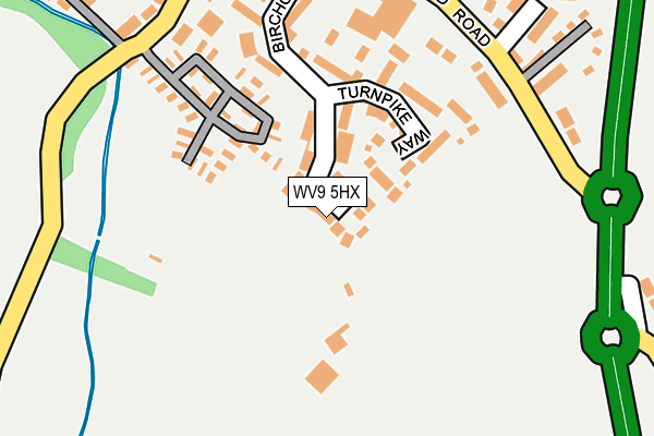 WV9 5HX map - OS OpenMap – Local (Ordnance Survey) WV9 5HX map - OS OpenMap – Local (Ordnance Survey)