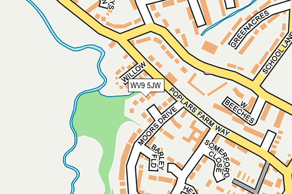 WV9 5JW map - OS OpenMap – Local (Ordnance Survey) WV9 5JW map - OS OpenMap – Local (Ordnance Survey)