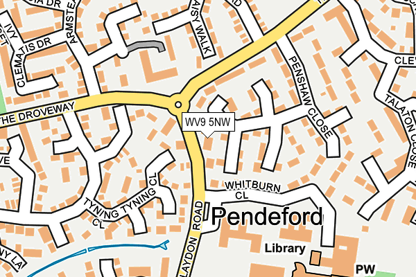 WV9 5NW map - OS OpenMap – Local (Ordnance Survey) WV9 5NW map - OS OpenMap – Local (Ordnance Survey)