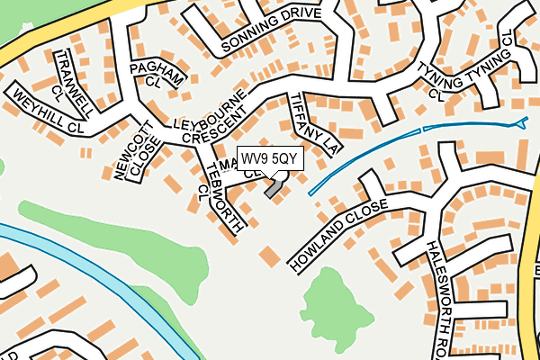 WV9 5QY map - OS OpenMap – Local (Ordnance Survey) WV9 5QY map - OS OpenMap – Local (Ordnance Survey)