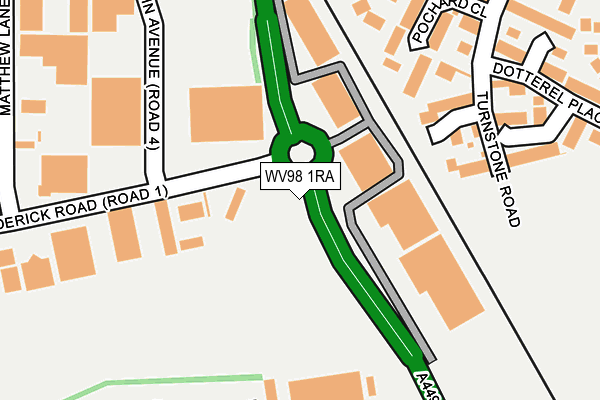 WV98 1RA map - OS OpenMap – Local (Ordnance Survey) WV98 1RA map - OS OpenMap – Local (Ordnance Survey)