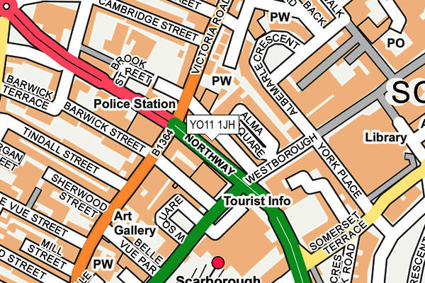 YO11 1JH map - OS OpenMap – Local (Ordnance Survey)