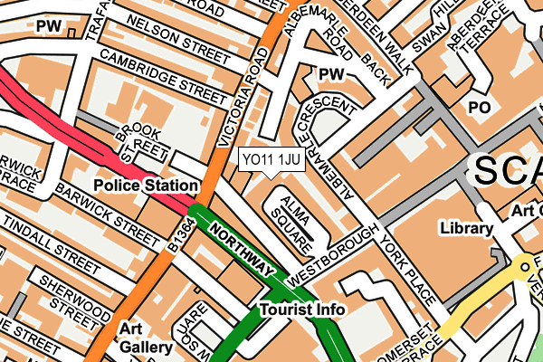 YO11 1JU map - OS OpenMap – Local (Ordnance Survey)