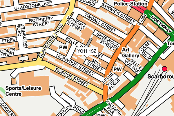 YO11 1SZ map - OS OpenMap – Local (Ordnance Survey)