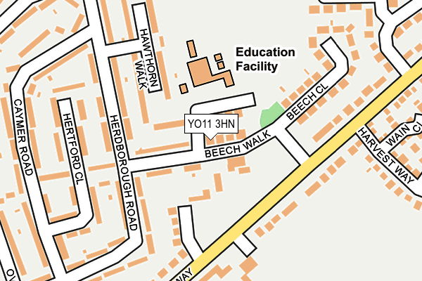 YO11 3HN map - OS OpenMap – Local (Ordnance Survey)