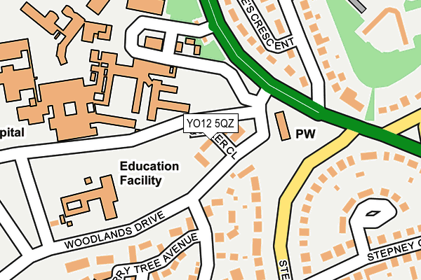 YO12 5QZ map - OS OpenMap – Local (Ordnance Survey)
