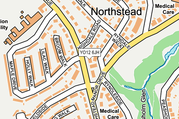 YO12 6JH map - OS OpenMap – Local (Ordnance Survey)