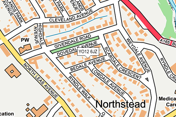 YO12 6JZ map - OS OpenMap – Local (Ordnance Survey)
