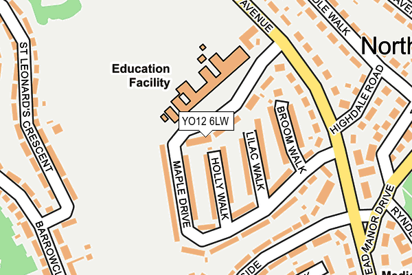 YO12 6LW map - OS OpenMap – Local (Ordnance Survey)