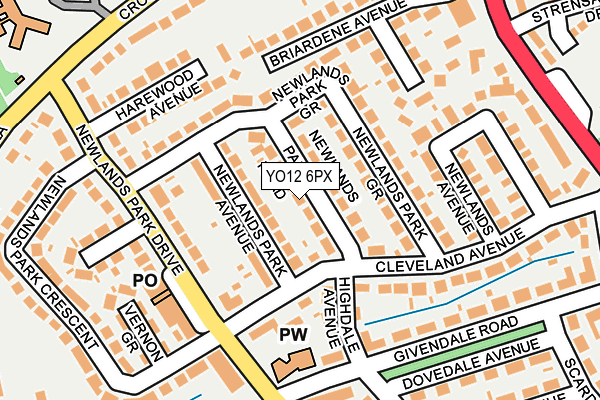 YO12 6PX map - OS OpenMap – Local (Ordnance Survey) YO12 6PX map - OS OpenMap – Local (Ordnance Survey)