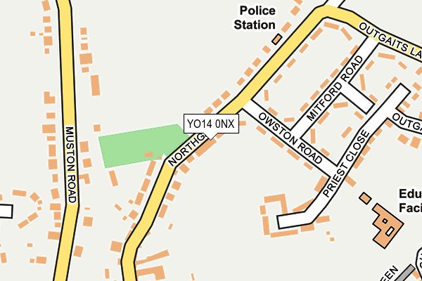 YO14 0NX map - OS OpenMap – Local (Ordnance Survey)