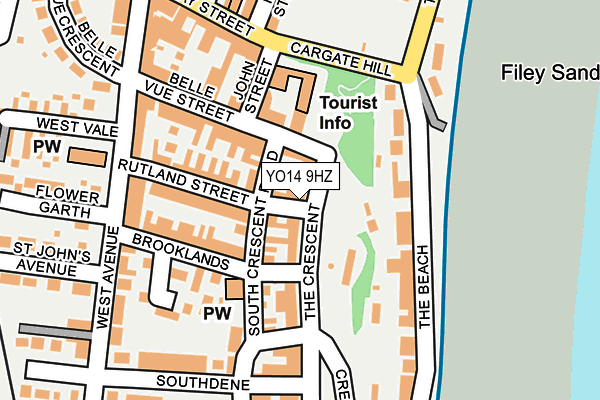 YO14 9HZ map - OS OpenMap – Local (Ordnance Survey)