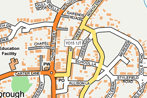 YO15 1JT map - OS OpenMap – Local (Ordnance Survey) YO15 1JT map - OS OpenMap – Local (Ordnance Survey)