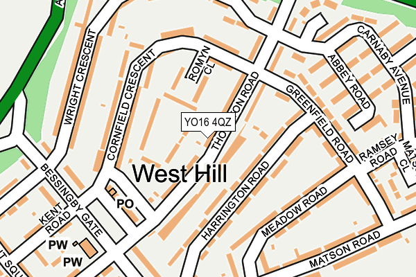 YO16 4QZ map - OS OpenMap – Local (Ordnance Survey)