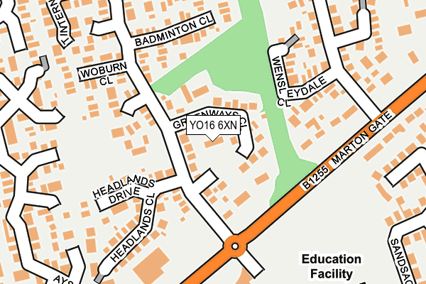YO16 6XN map - OS OpenMap – Local (Ordnance Survey)