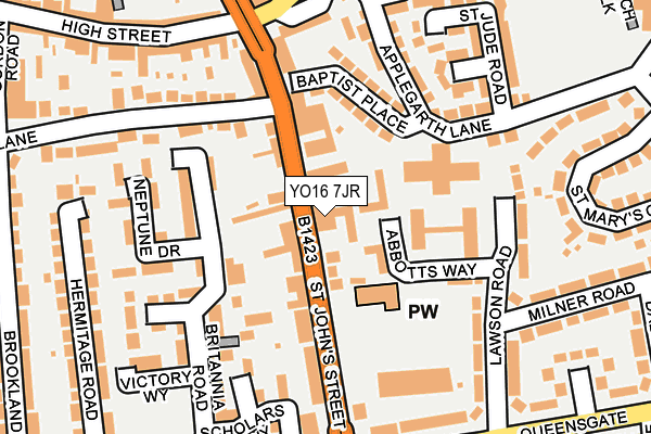 YO16 7JR map - OS OpenMap – Local (Ordnance Survey) YO16 7JR map - OS OpenMap – Local (Ordnance Survey)