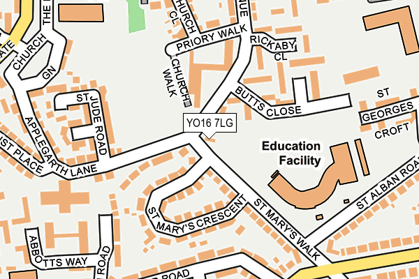 YO16 7LG map - OS OpenMap – Local (Ordnance Survey) YO16 7LG map - OS OpenMap – Local (Ordnance Survey)