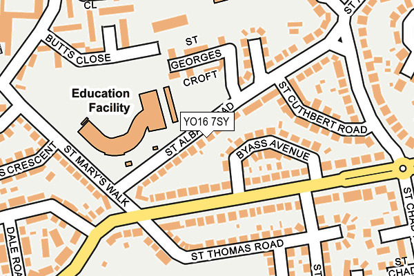 YO16 7SY map - OS OpenMap – Local (Ordnance Survey) YO16 7SY map - OS OpenMap – Local (Ordnance Survey)