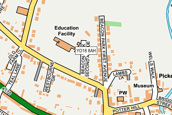 YO18 8AH map - OS OpenMap – Local (Ordnance Survey) YO18 8AH map - OS OpenMap – Local (Ordnance Survey)